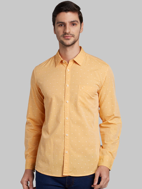 

Parx Men Yellow Slim Fit Printed Casual Shirt