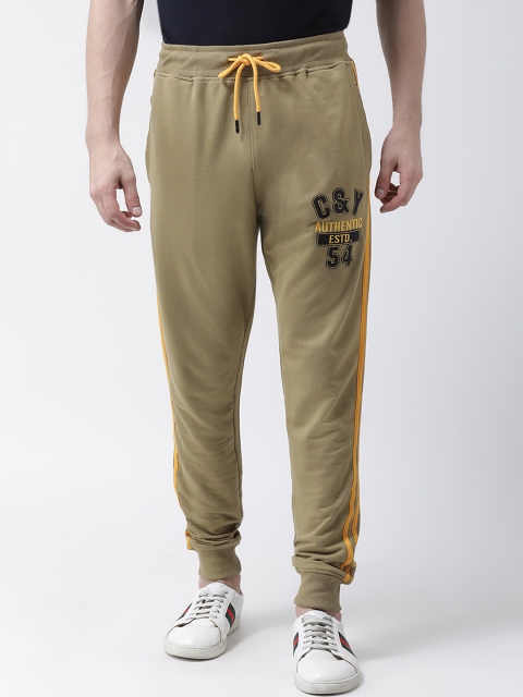 Club York Men Brown Solid Slim-Fit Joggers
