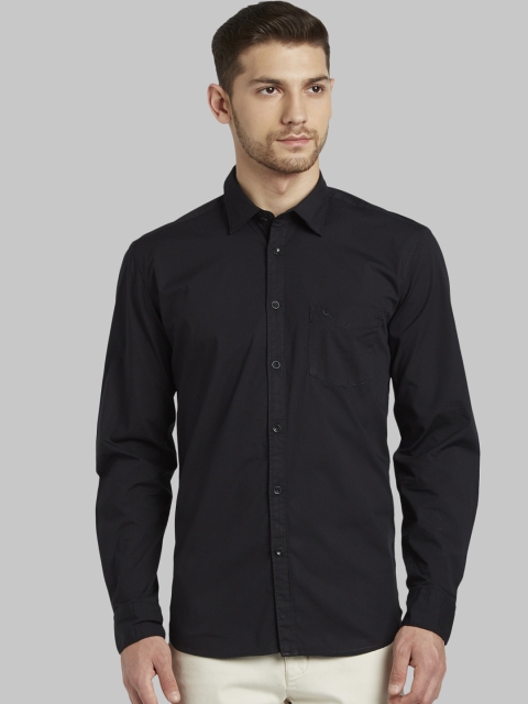 

Parx Men Black Slim Fit Solid Casual Shirt