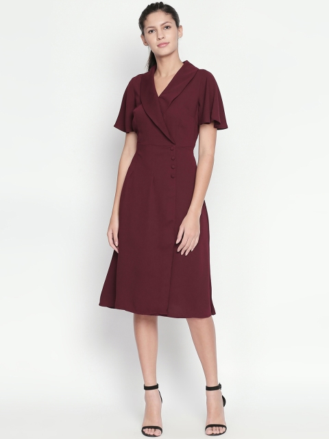 

Annabelle by Pantaloons Women Maroon Wrap Dress