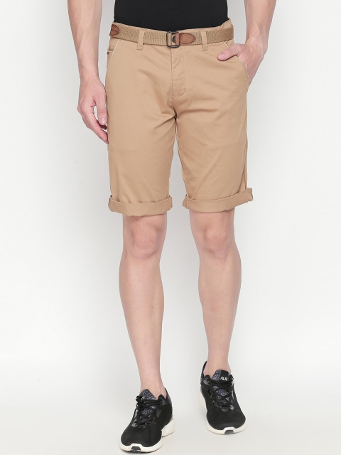 

beevee Men Khaki Solid Regular Fit Regular Shorts