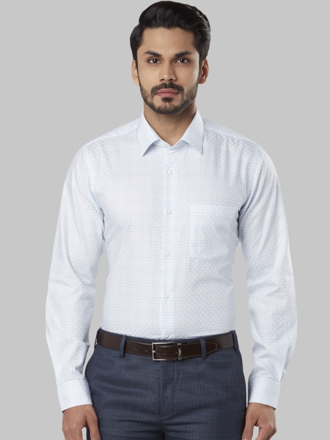 

Raymond Men Blue Regular Fit Checked Formal Shirt