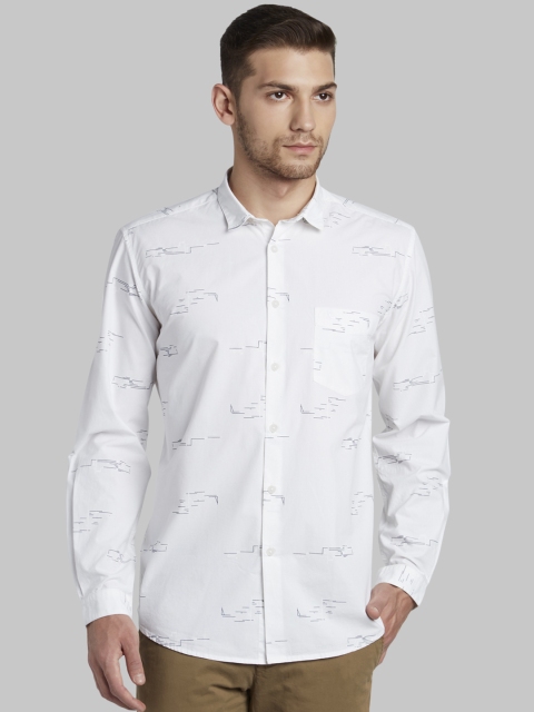 

Parx Men White Slim Fit Printed Casual Shirt