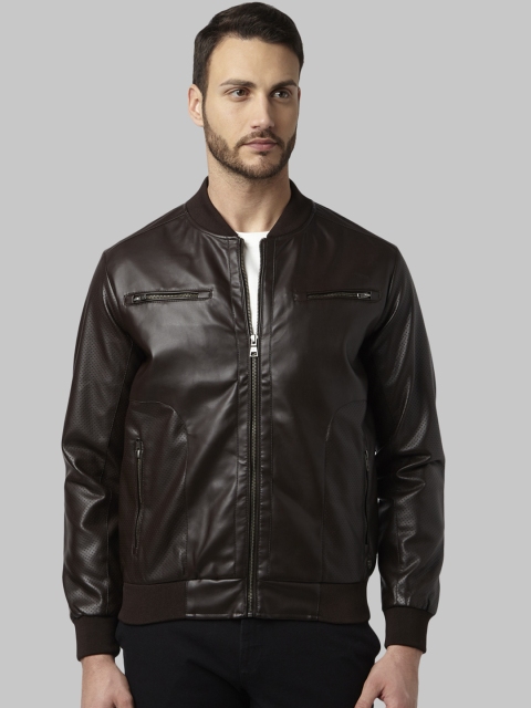 

Park Avenue Men Brown Solid Jacket