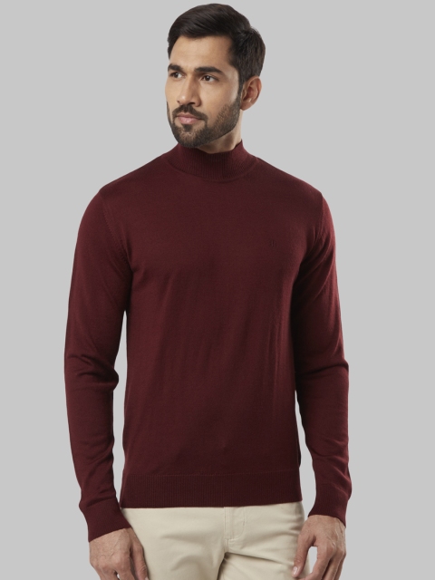 

Raymond Men Maroon Solid Sweater