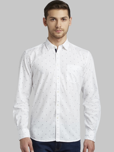 

Parx Men White Slim Fit Printed Casual Shirt
