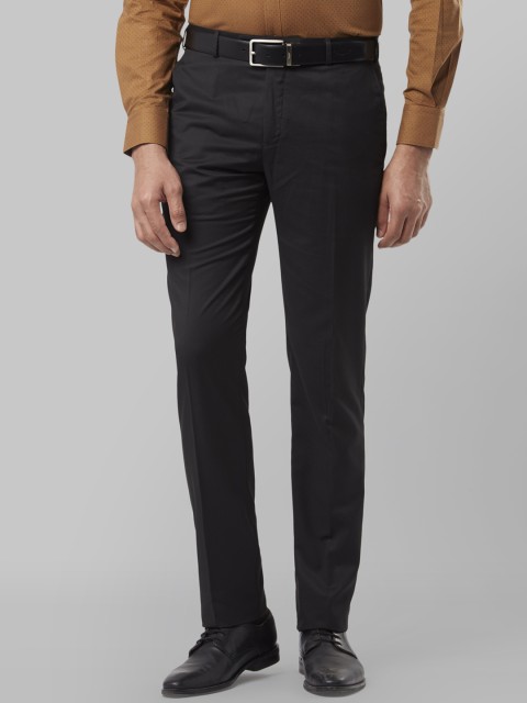 

Raymond Men Black Slim Fit Solid Formal Trousers