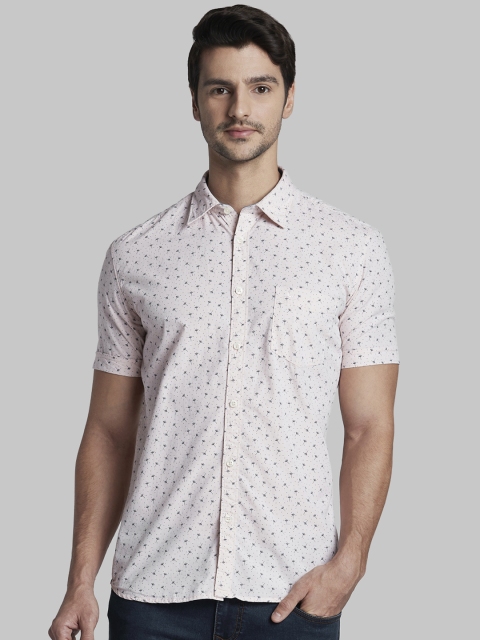 

Parx Men Pink Slim Fit Printed Casual Shirt