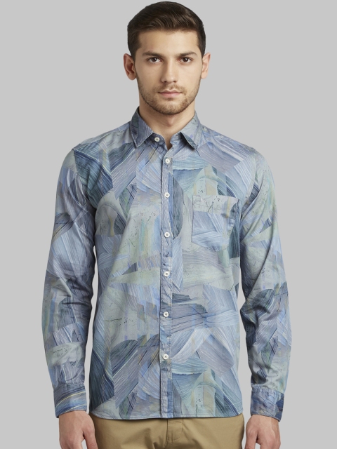 

Parx Men Green Slim Fit Printed Casual Shirt
