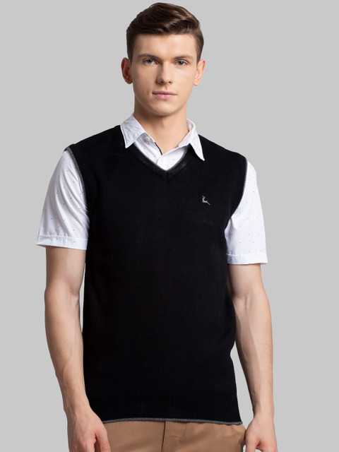 

Parx Men Black Solid Pullover