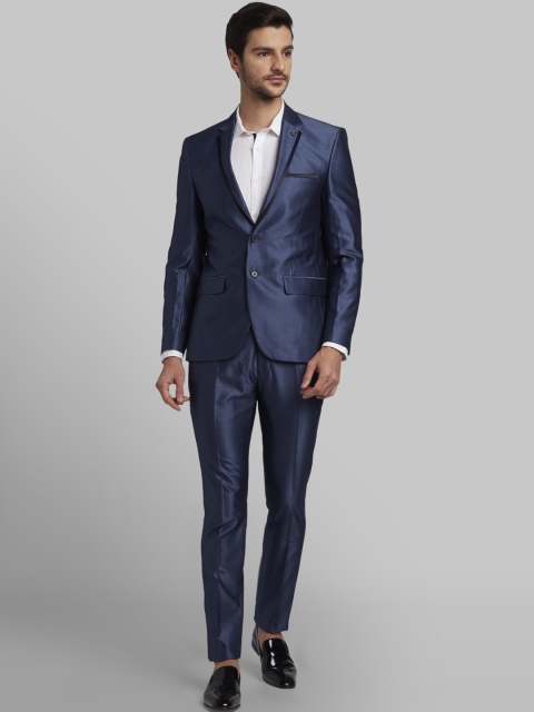 

Parx Men Blue Solid Regular-Fit Single-Breasted Formal Suit