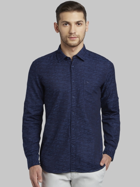 

Parx Men Blue Slim Fit Solid Casual Shirt