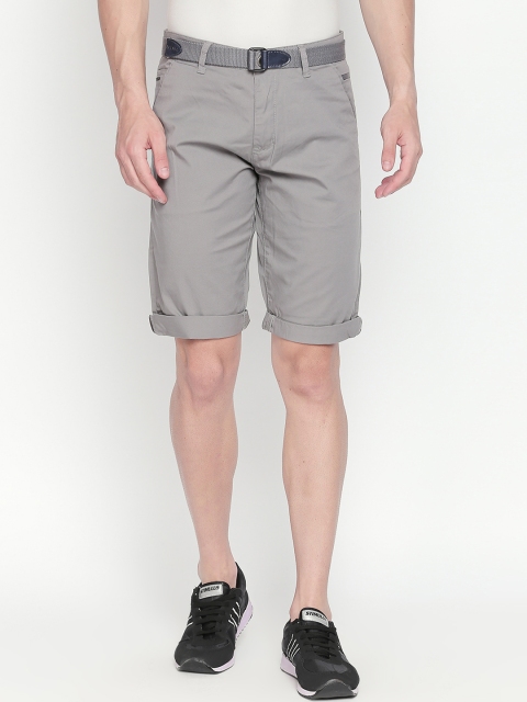 

beevee Men Grey Solid Regular Fit Regular Shorts