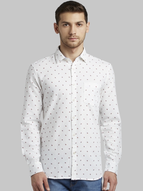 

Parx Men White Slim Fit Printed Casual Shirt
