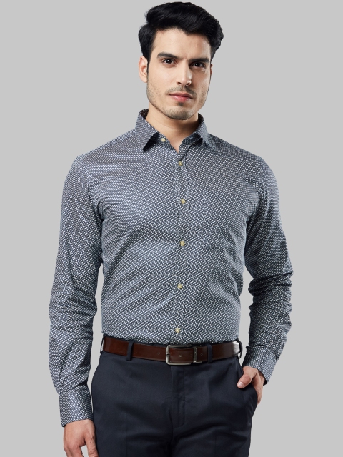 

Raymond Men Navy Blue & White Regular Fit Printed Formal Shirt