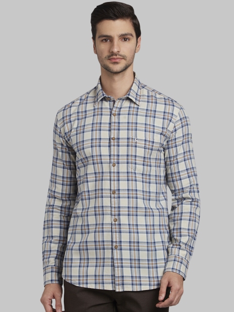 

Parx Men Brown Slim Fit Checked Casual Shirt