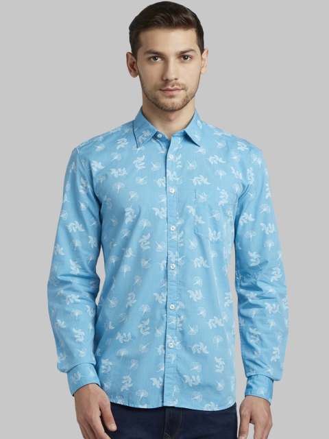 

Parx Men Blue Slim Fit Printed Casual Shirt