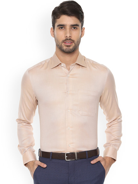 

Louis Philippe Men Beige Regular Fit Self Design Formal Shirt