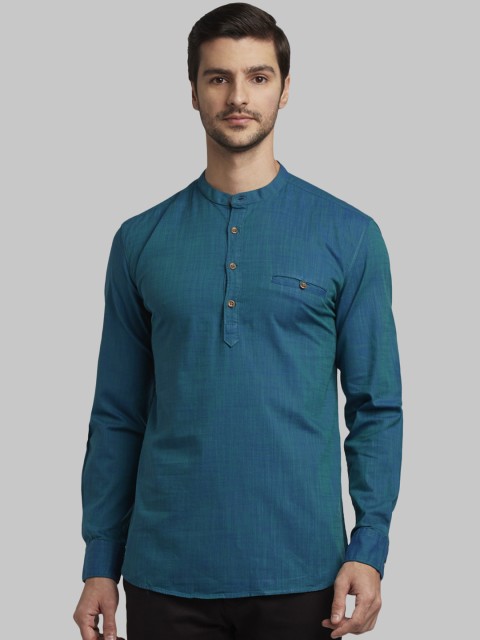 

Parx Men Teal Green Slim Fit Solid Casual Shirt