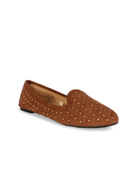 

People Women Brown Embellished Ballerinas