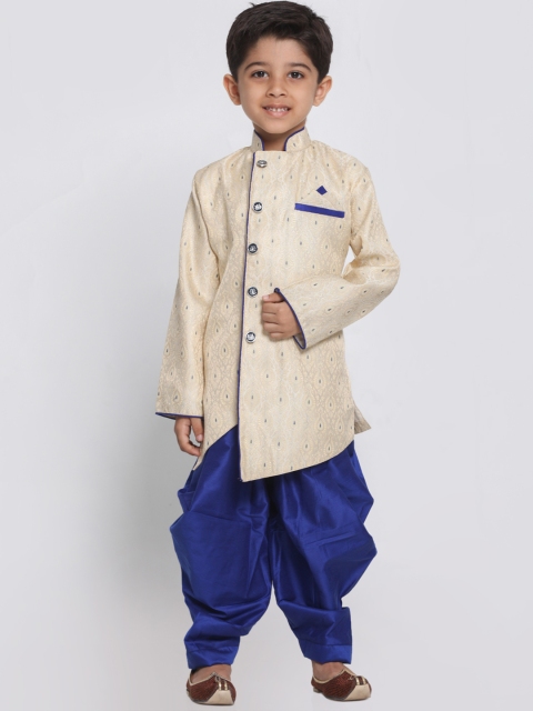 

JBN Creation Boys Blue & Cream-Coloured Sherwani Set