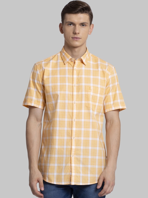 

Parx Men Orange Slim Fit Checked Casual Shirt