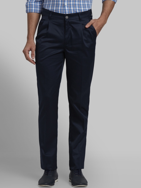 

Parx Men Navy Blue Regular Fit Solid Regular Trousers