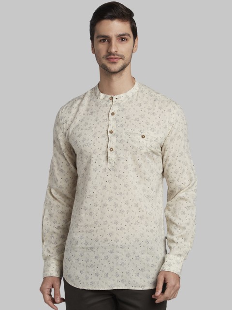 

Parx Men Beige Slim Fit Printed Casual Shirt