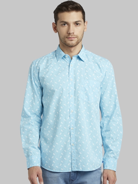 

Parx Men Blue Slim Fit Printed Casual Shirt