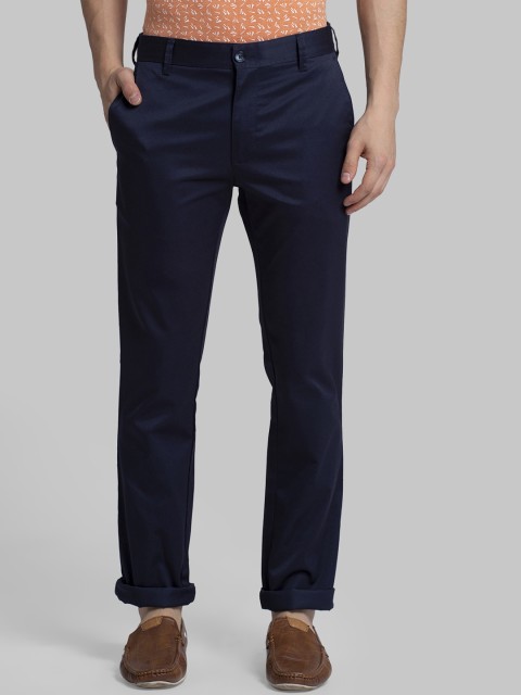 

Parx Men Navy Blue Slim Fit Solid Regular Trousers