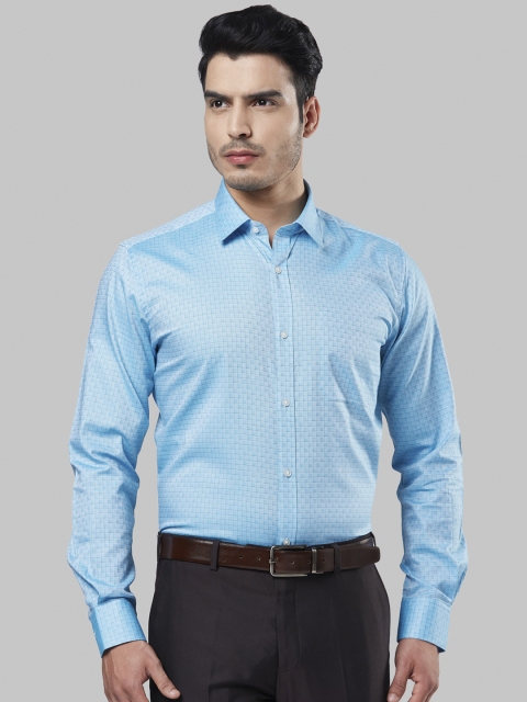 

Raymond Men Blue Regular Fit Checked Formal Shirt
