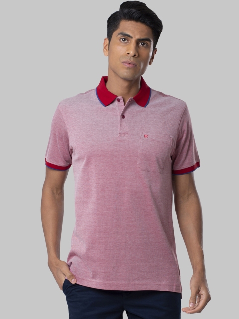 

Raymond Men Red Solid Polo Collar T-shirt