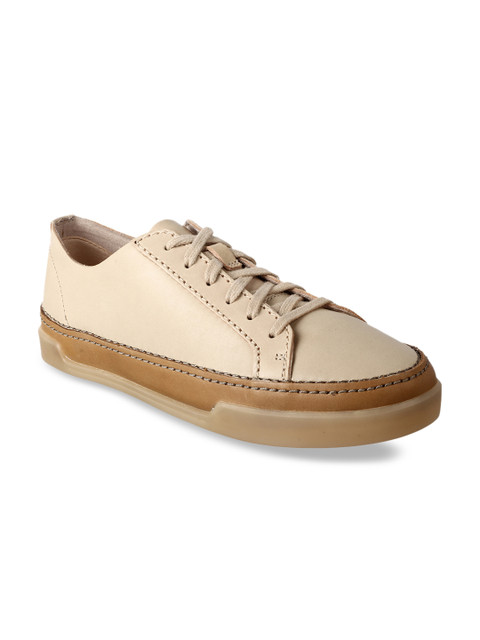 

Clarks Women Cream-Coloured Sneakers