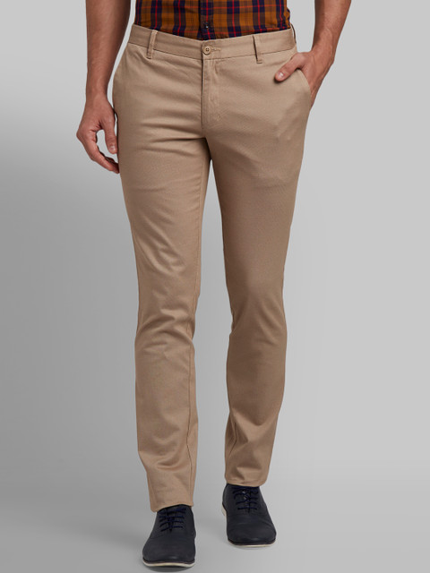 

Parx Men Khaki Slim Fit Solid Regular Trousers