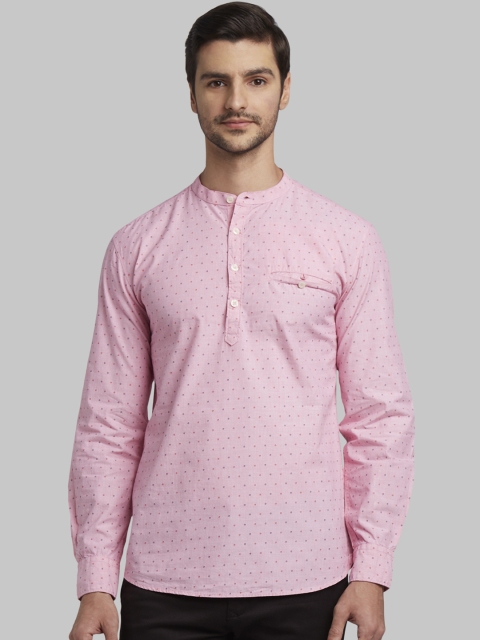 

Parx Men Pink Slim Fit Printed Casual Shirt