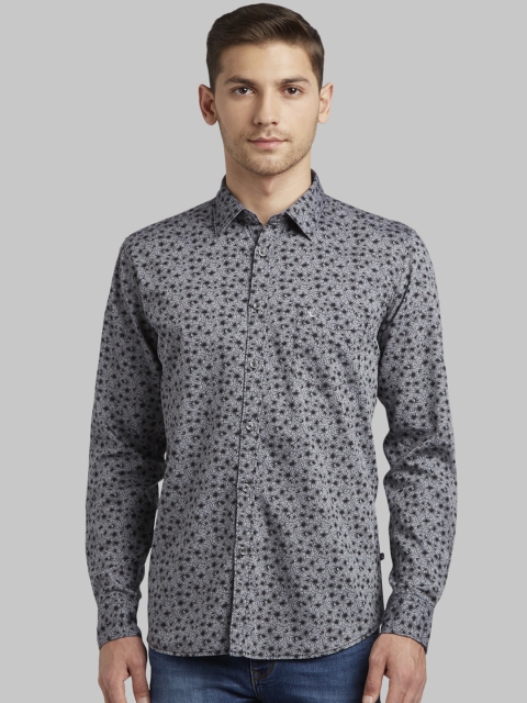 

Parx Men Black & Grey Slim Fit Printed Casual Shirt