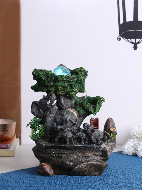 

House Of Accessories Grey & Green Resin Decorative Fountain