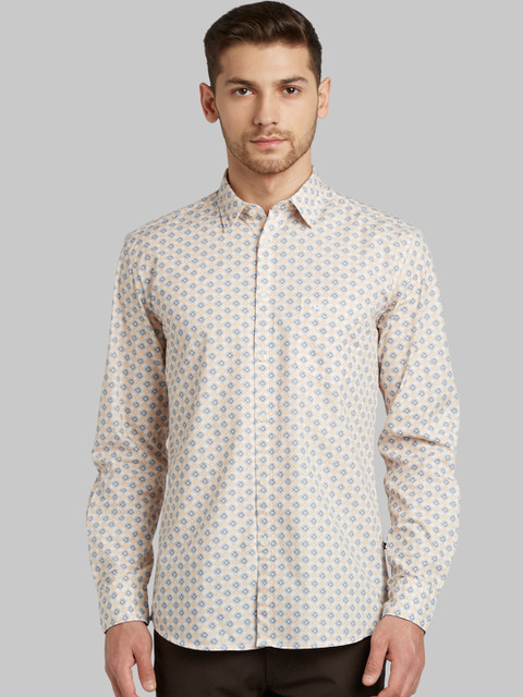 

Parx Men Beige Slim Fit Printed Casual Shirt