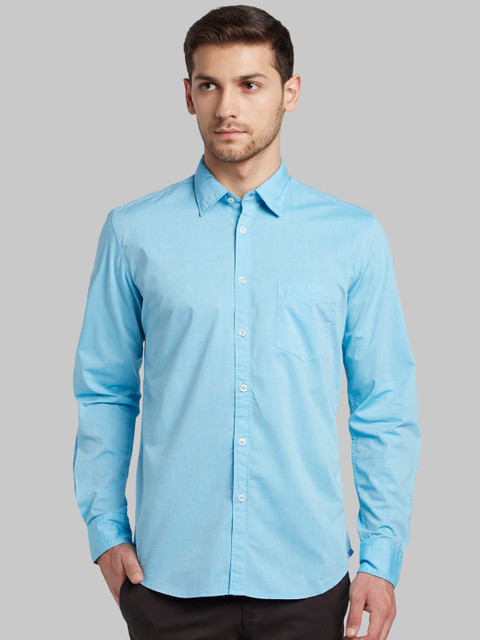 

Parx Men Blue Slim Fit Solid Casual Shirt