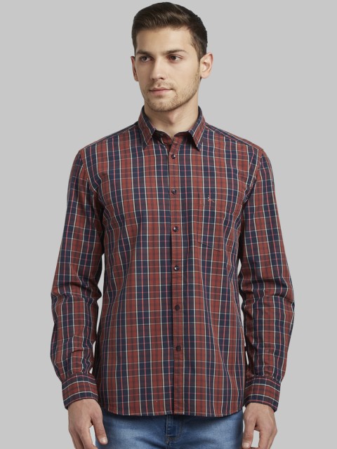 

Parx Men Blue Slim Fit Checked Casual Shirt