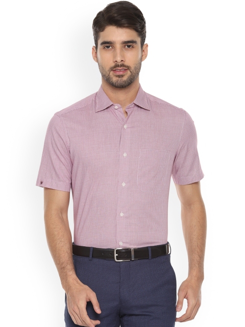 

Louis Philippe Men Red & White Regular Fit Checked Formal Shirt