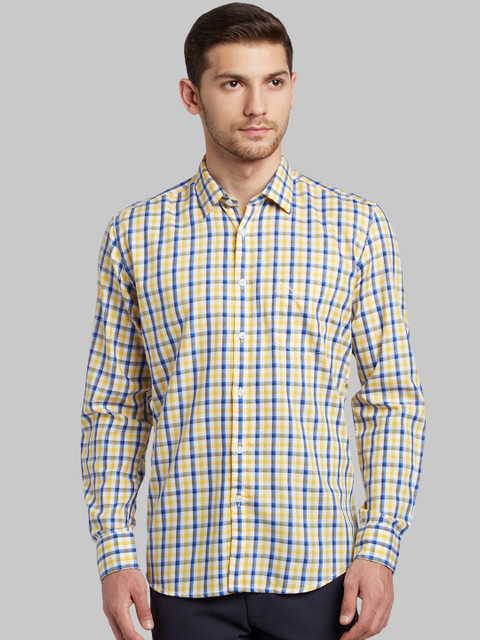 

Parx Men Yellow Slim Fit Checked Casual Shirt