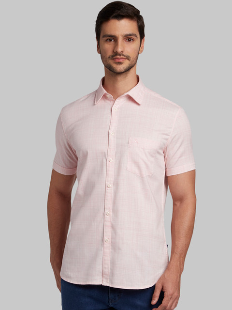

Parx Men Pink Slim Fit Solid Casual Shirt