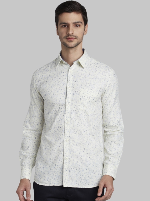 

Parx Men Cream-Coloured Slim Fit Printed Casual Shirt