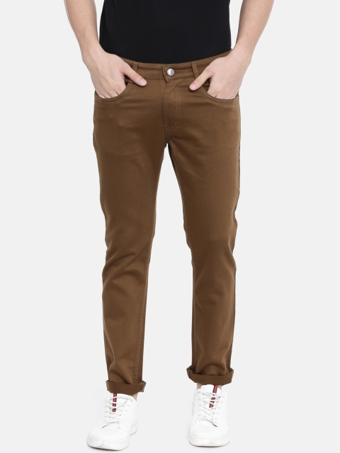

CINOCCI Men Coffee Brown Slim Fit Mid-Rise Clean Look Stretchable Jeans