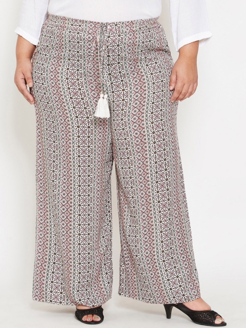 

Oxolloxo Women Brown Relaxed Regular Fit Printed Parallel Trousers