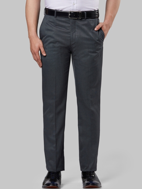 

Raymond Men Blue Regular Fit Self Design Formal Trousers