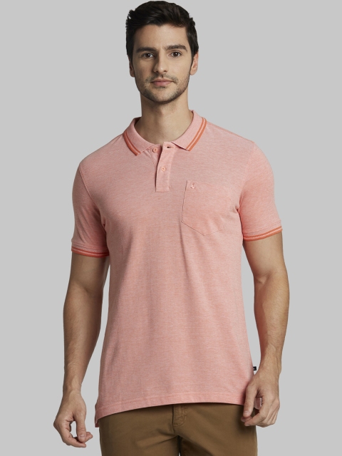 

Parx Men Orange Solid Polo Collar T-shirt