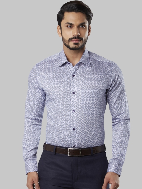

Raymond Men Blue Slim Fit Printed Formal Shirt