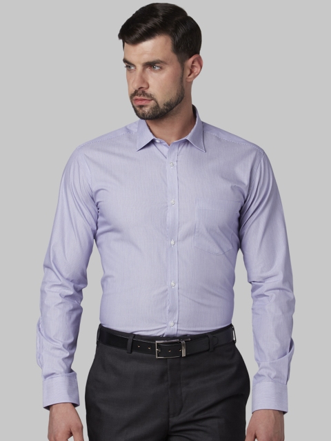 

Park Avenue Men Purple Slim Fit Striped Formal Shirt